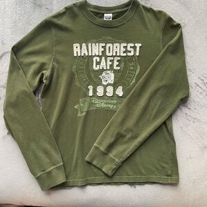 Rainforest Cafe Green Grunge 1994 Sweater XL